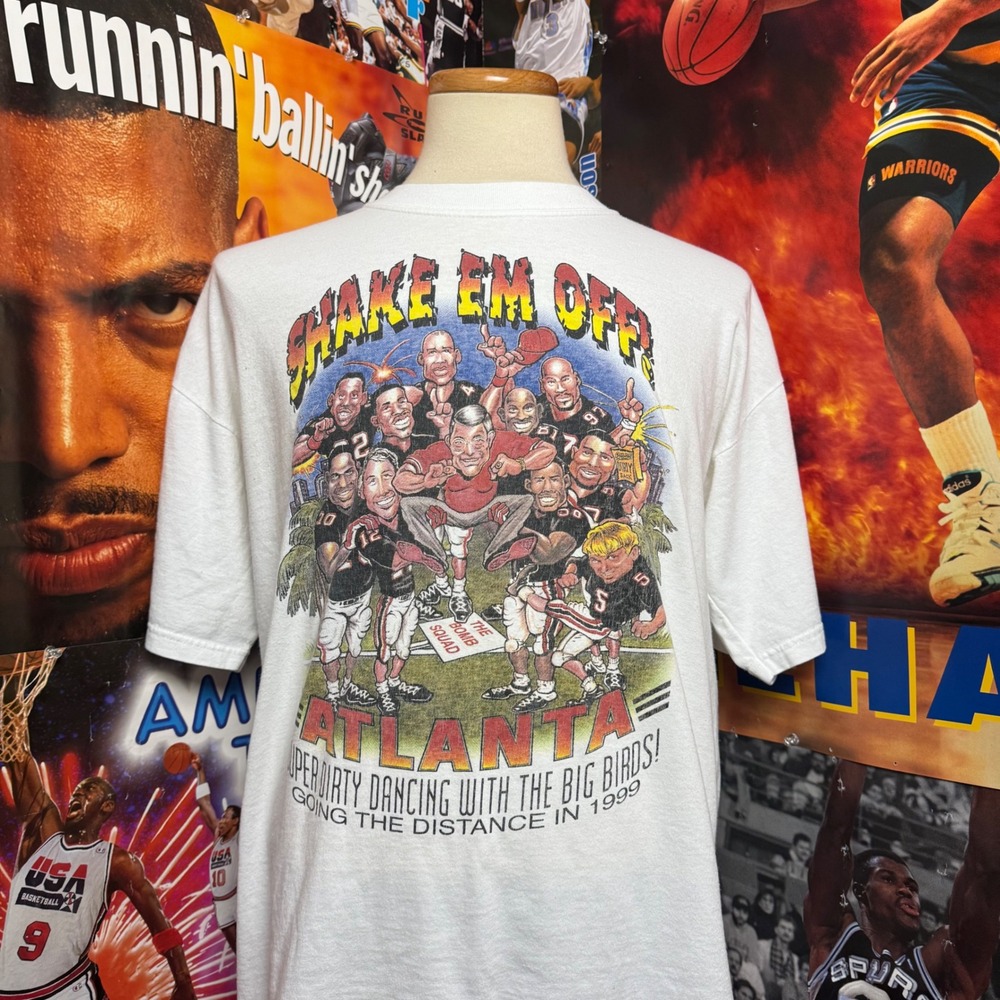 Vintage Atlanta Falcons 1999 NFL Playoffs Dirty Birds Caricature T-Shirt Sz XL